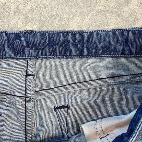 Chip & Pepper Pamela Straight Leg Jeans Blue Knee Rips Distressed Sz 30 - Picture 10 of 12